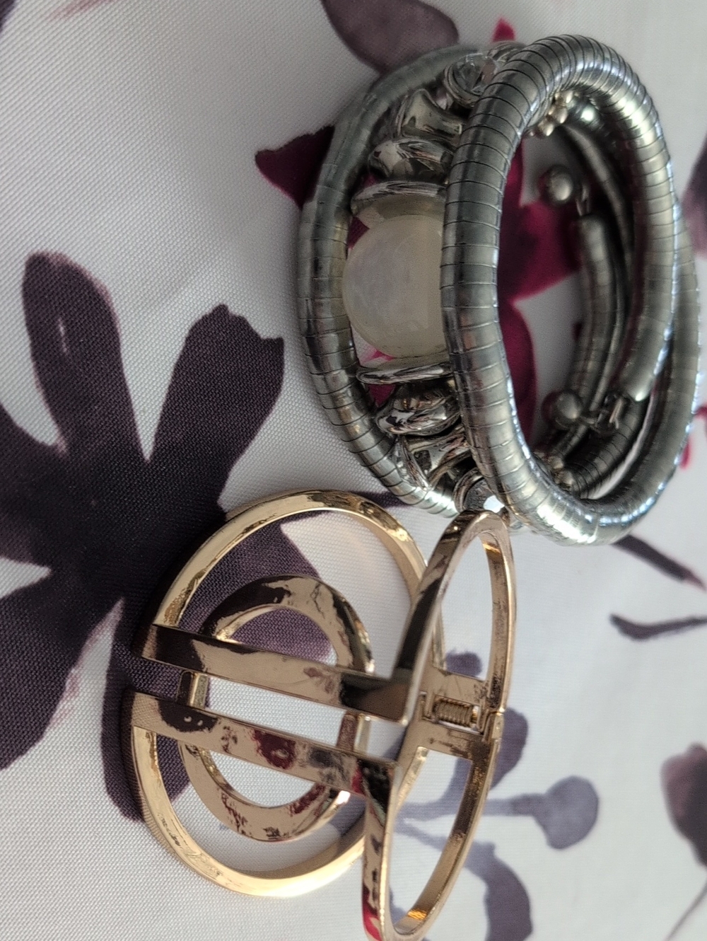 Gold and Silver Mixed-Metal Statement Bracelets - Women Jewelry